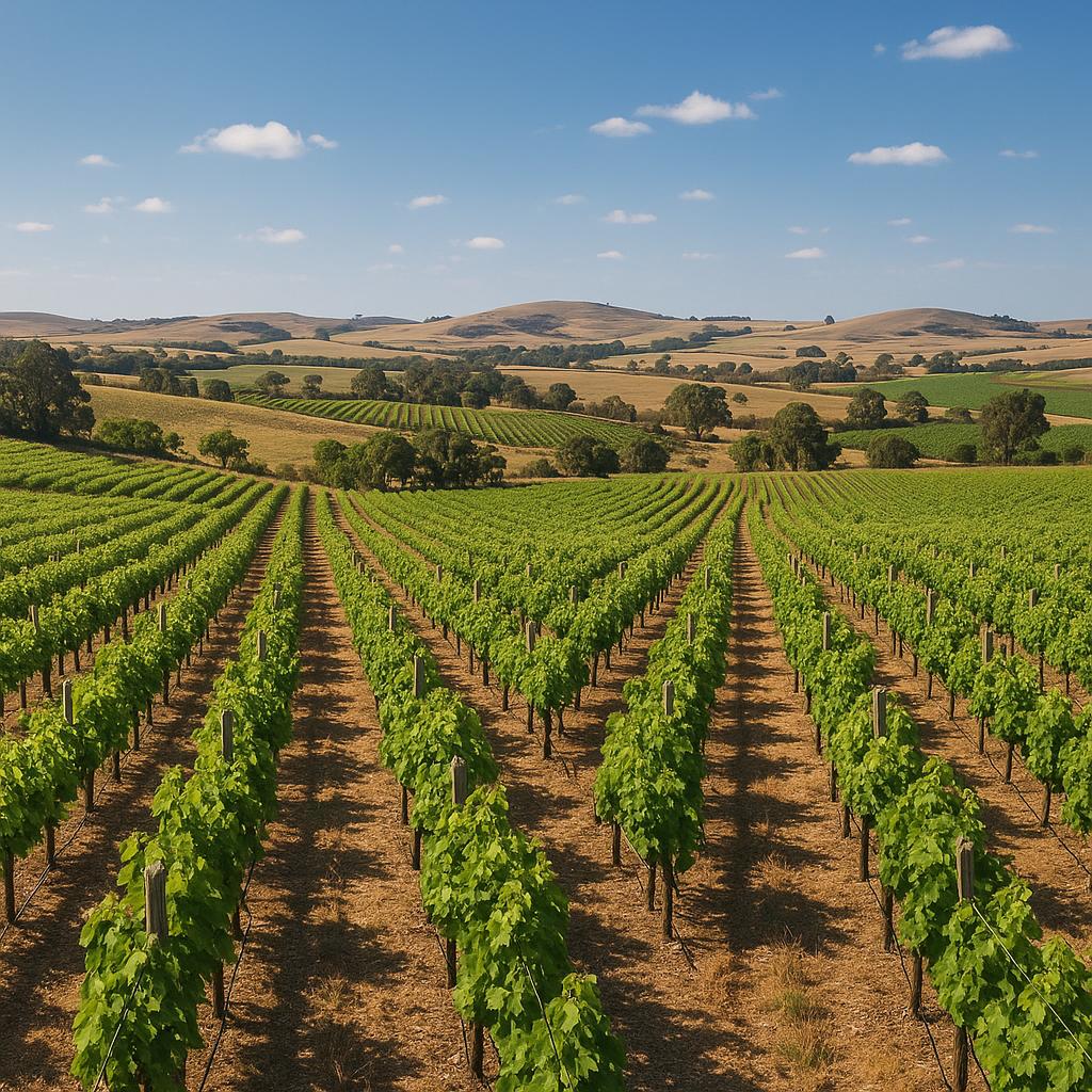 Scenic vineyard landscape near Belalie East suburb