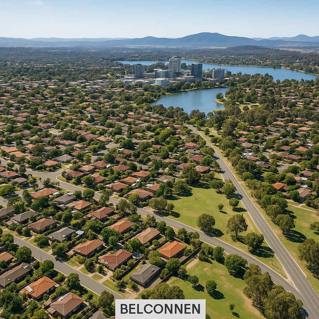 Aerial view of Belconnen in Canberra, Australia
