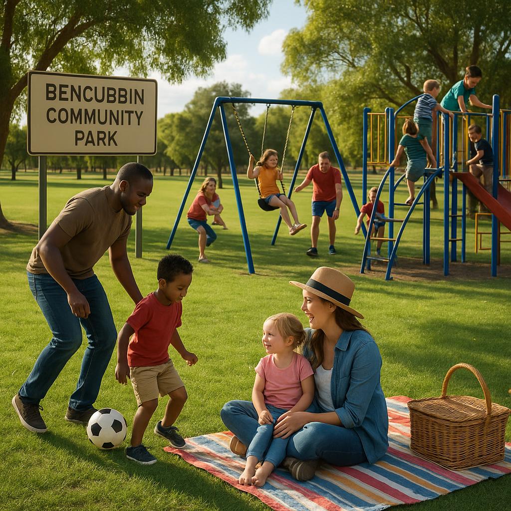 Families enjoying Bencubbin's community park