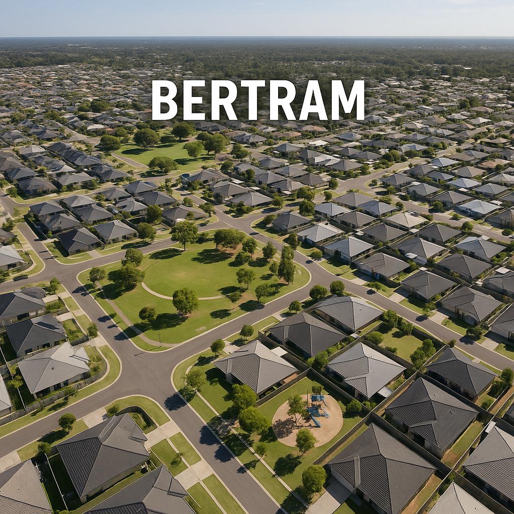 Aerial view of Bertram suburbs