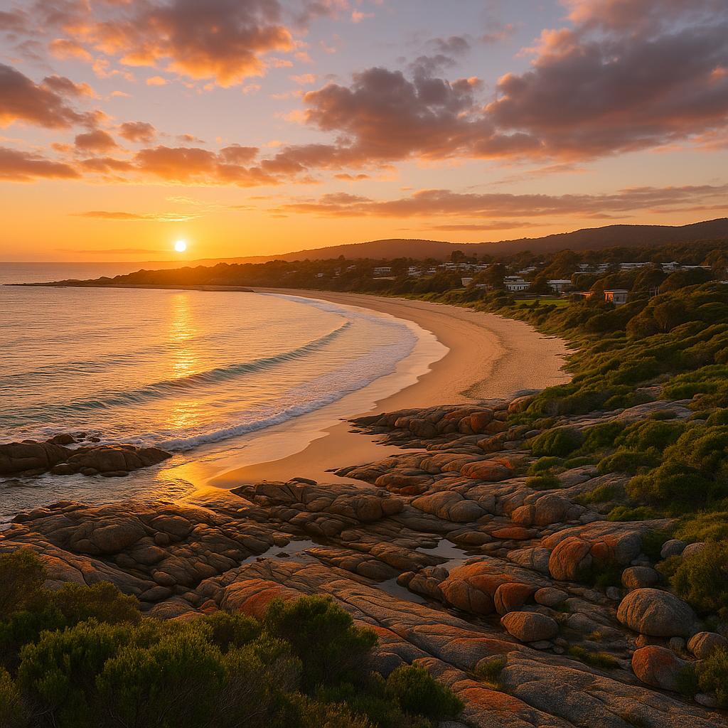 Coastal view of Bicheno, Tasmania