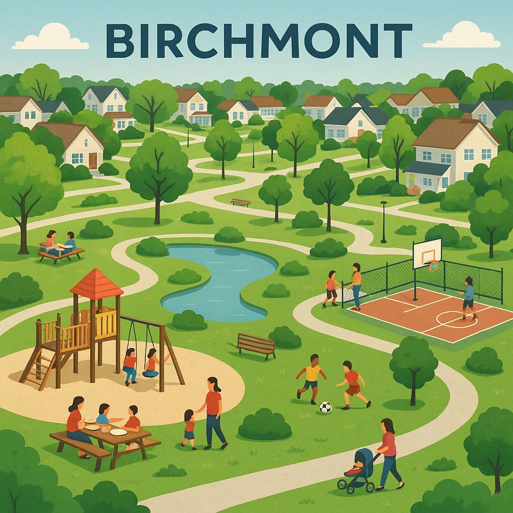 Park view in Birchmont, ideal for families