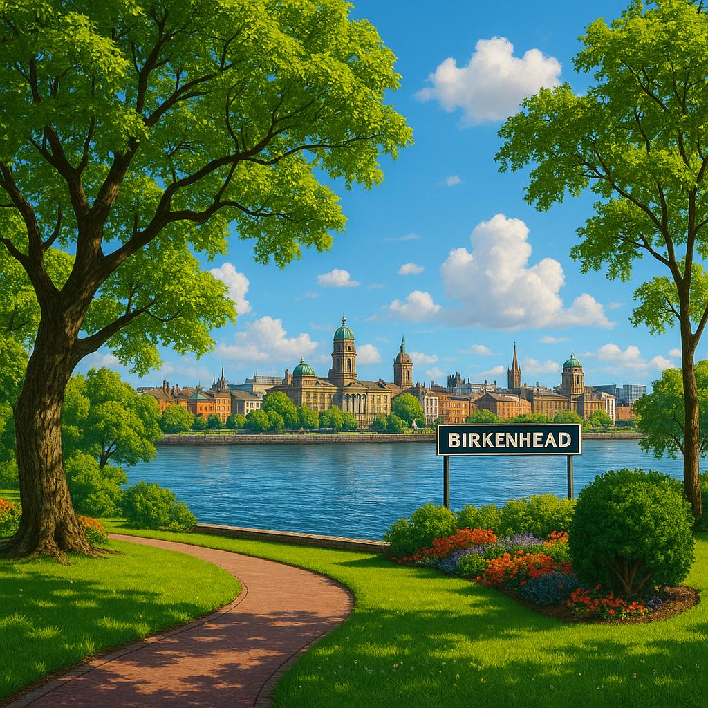 Scenic waterfront view of Birkenhead