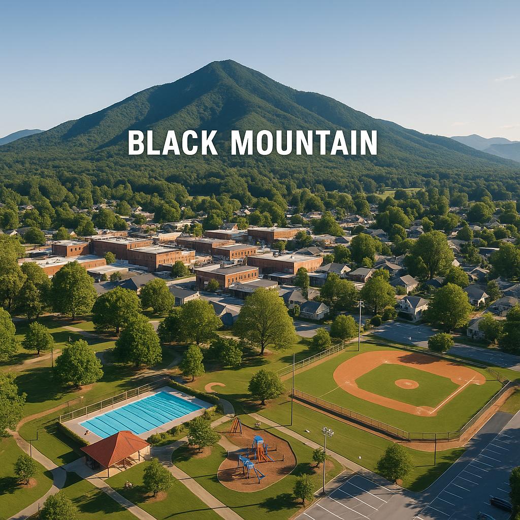 Scenic view showing Black Mountain community features