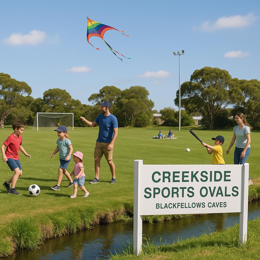Creekside sports ovals in Blackfellows Caves