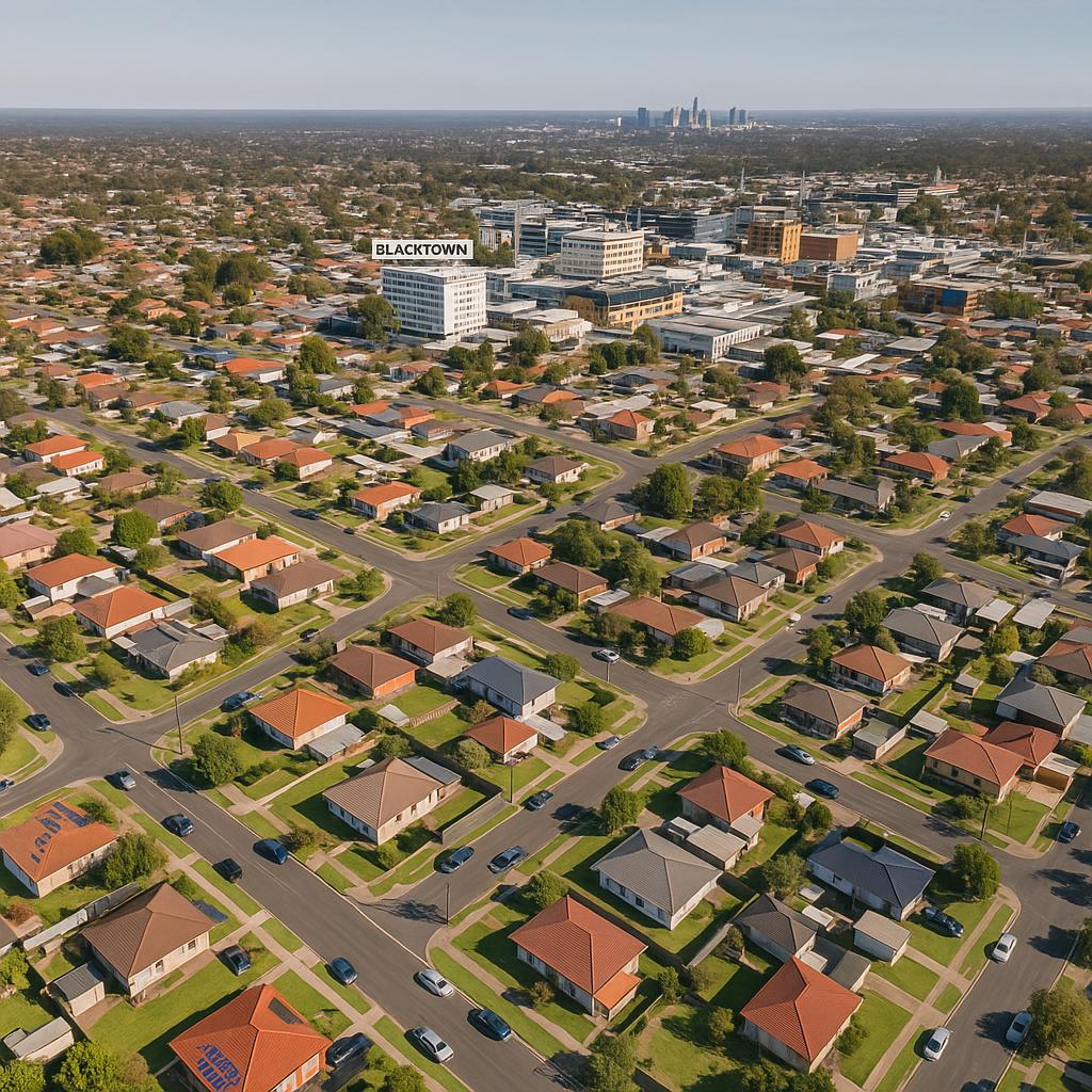 Aerial view of Blacktown, NSW