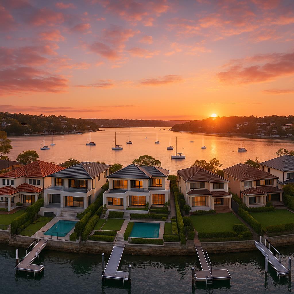 Blakehurst waterfront view at sunset
