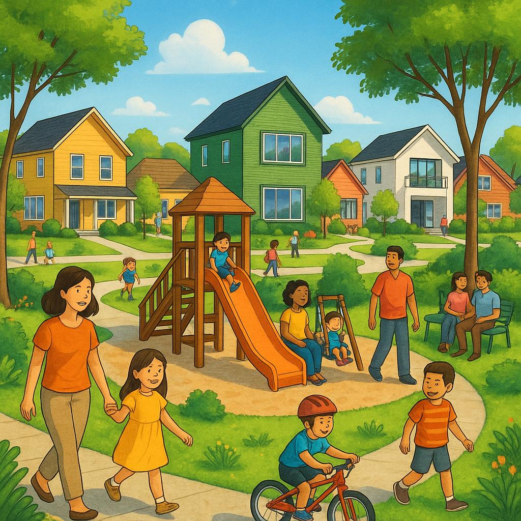 Boallia neighborhood with parks and homes