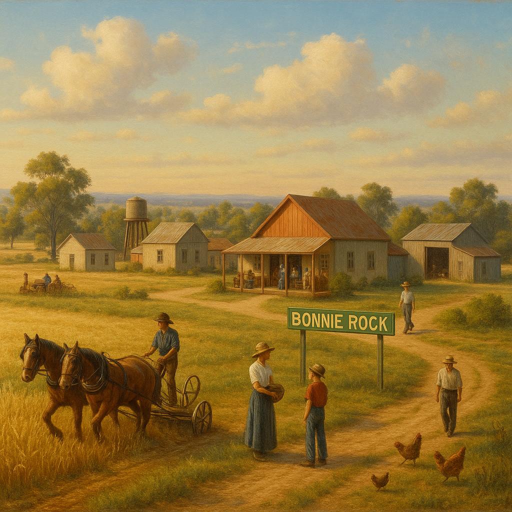 Scenic view of Bonnie Rock's rural landscape