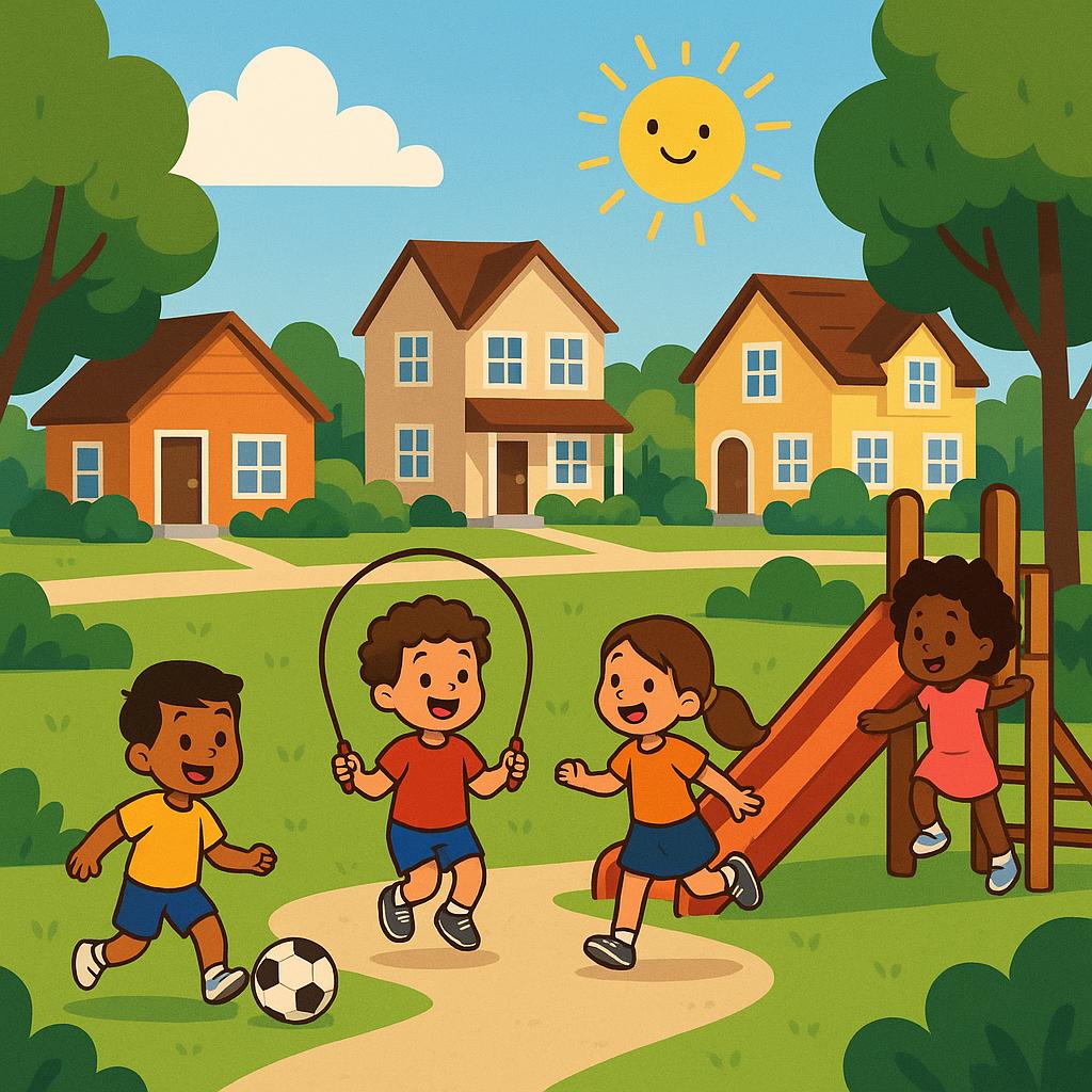 Children playing in Booleroo Centre park