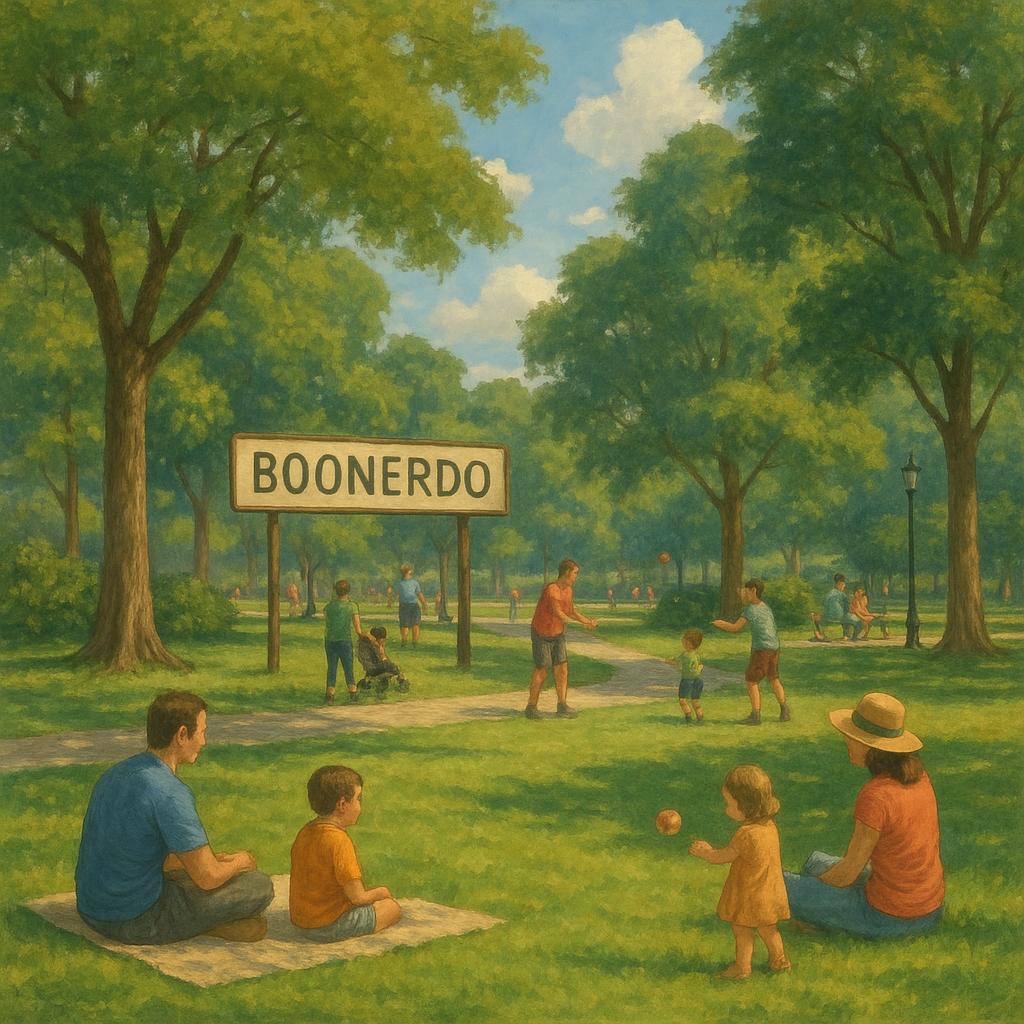 Families enjoying nature at a park in Boonerdo