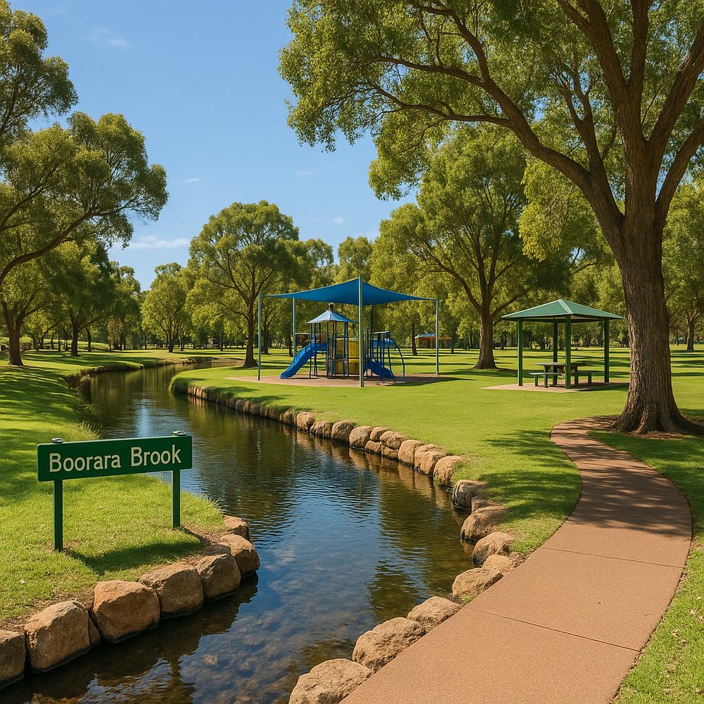 Scenic view of Boorara Brook community
