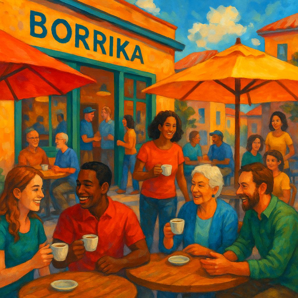 Charming cafés and lively community culture in Borrika