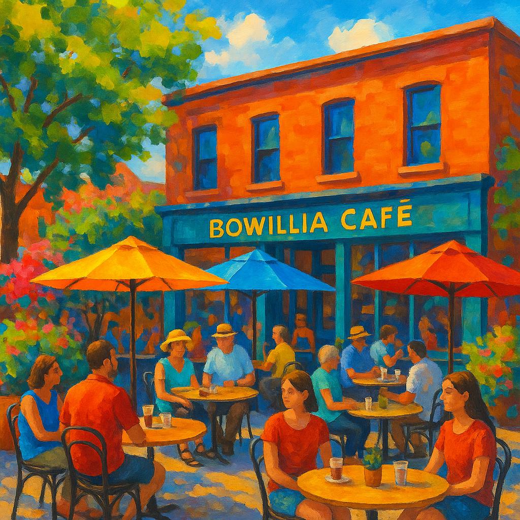 Charming local café in Bowillia with outdoor seating.