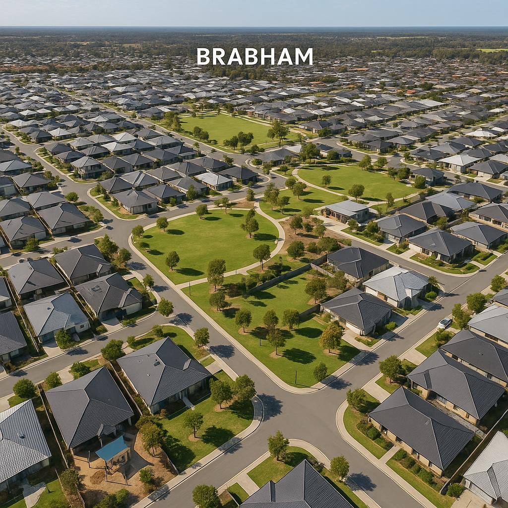 Aerial view of Brabham in Western Australia