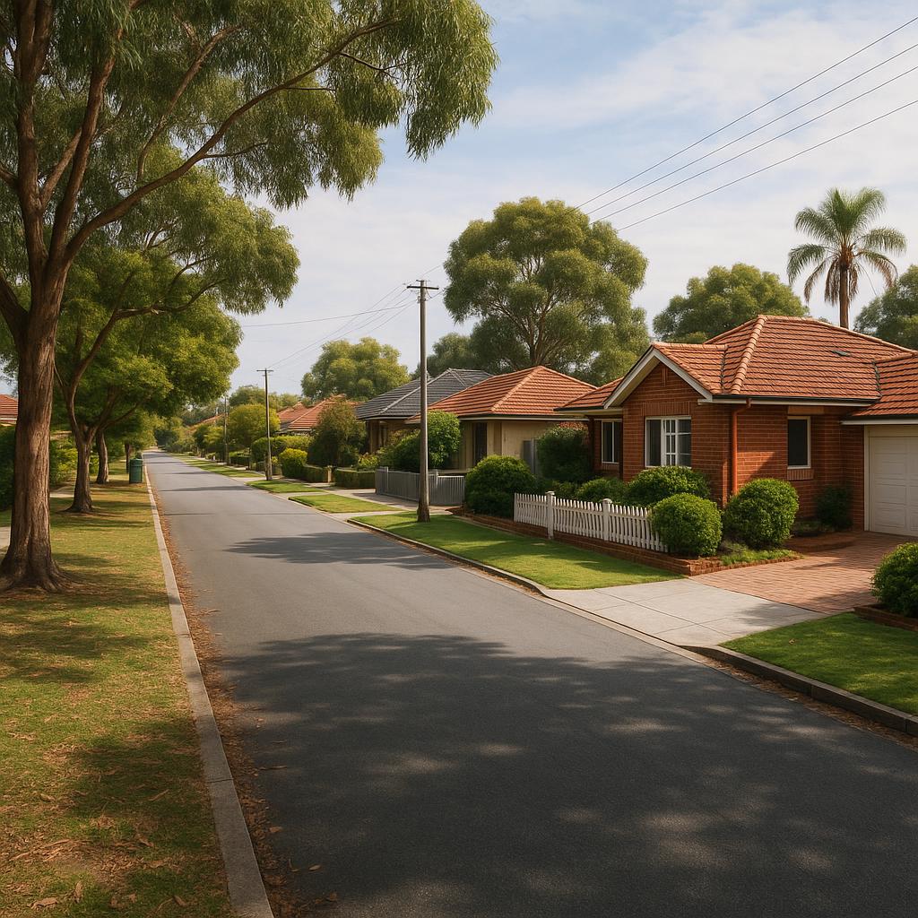 Established suburban street in Brentwood WA