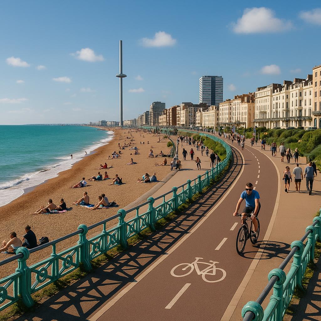 Brighton beachfront with cycleway