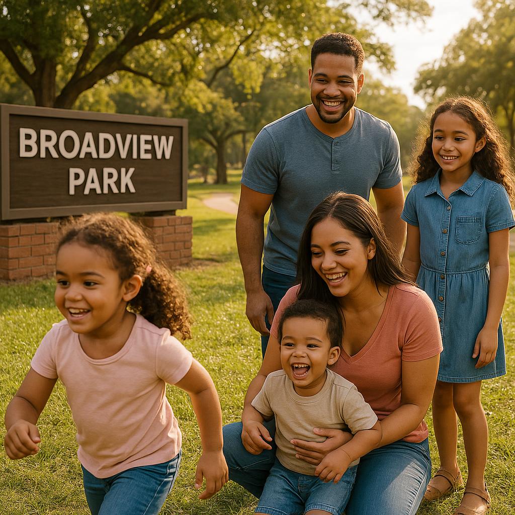 Family enjoying Broadview Park