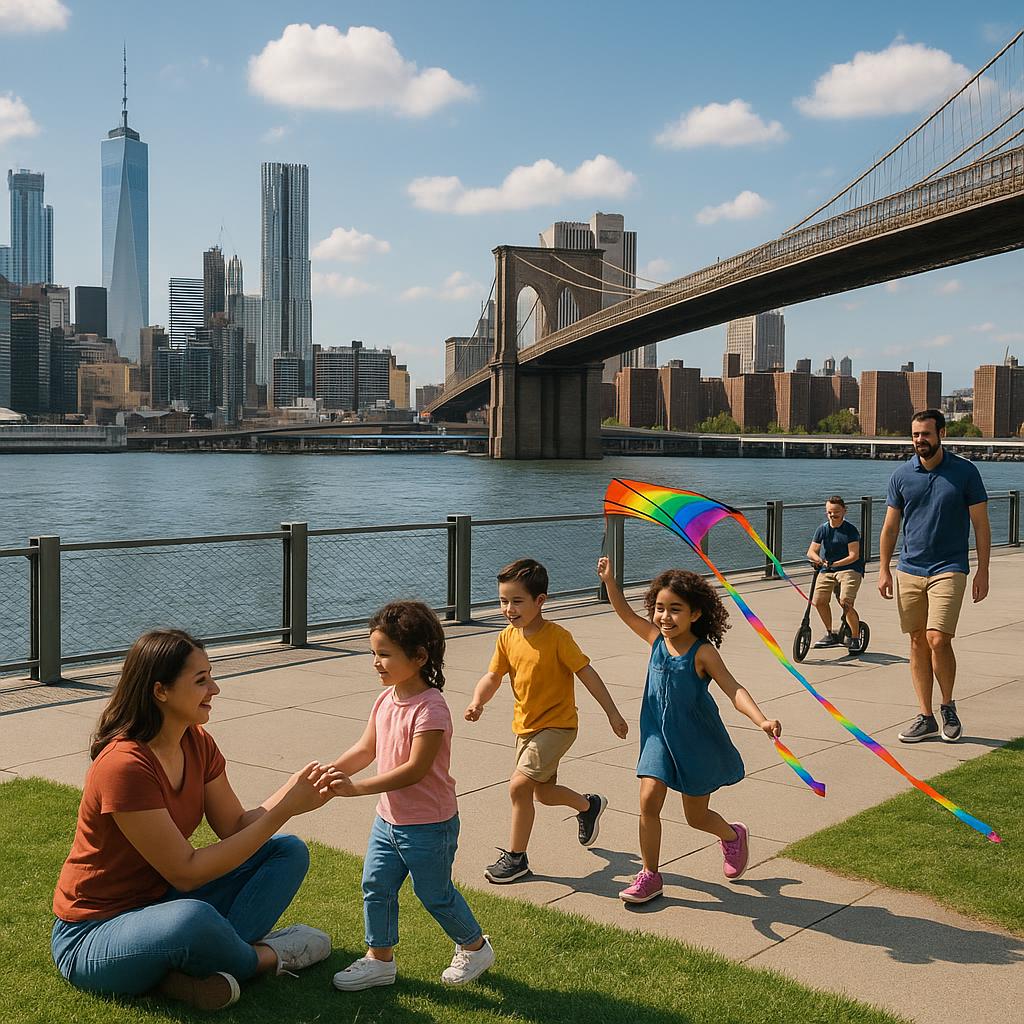 Family leisure at Brooklyn Park waterfront