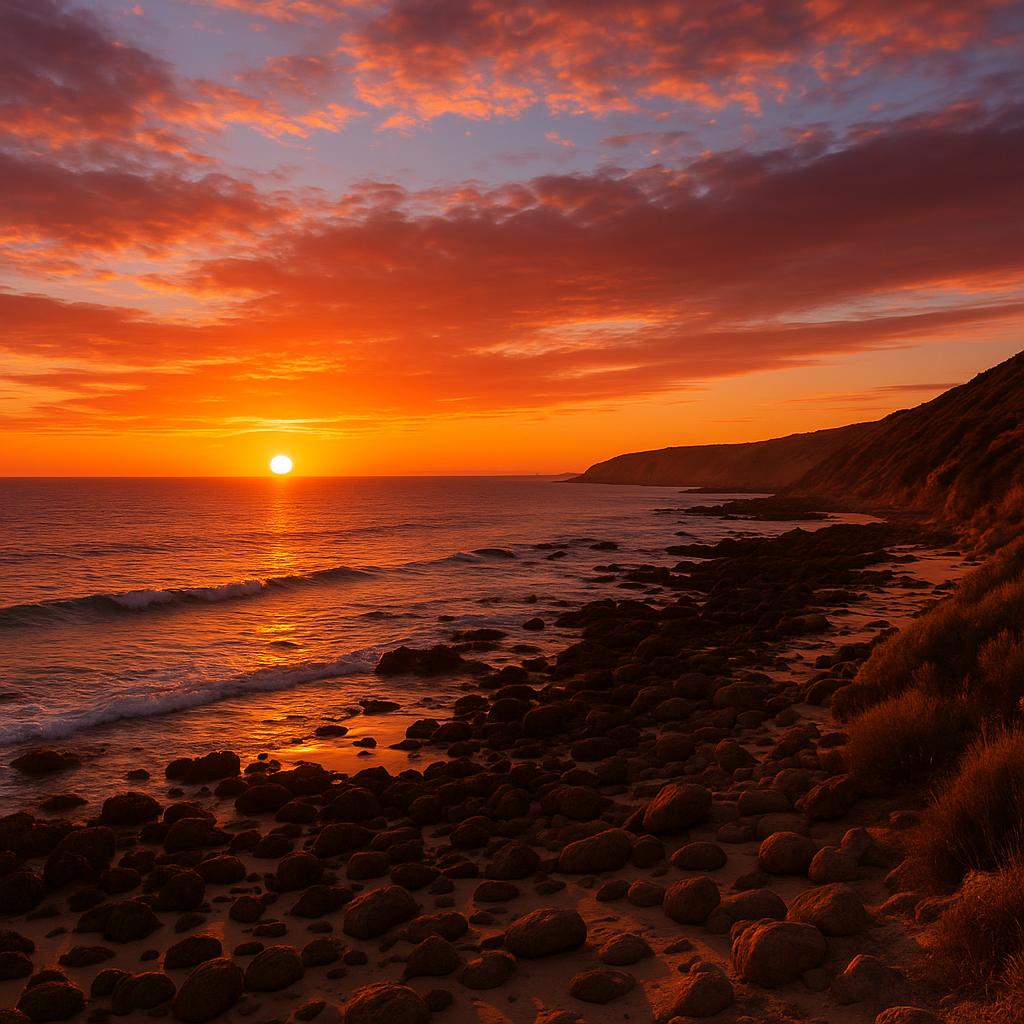 Brown Beach coastal view during sunset