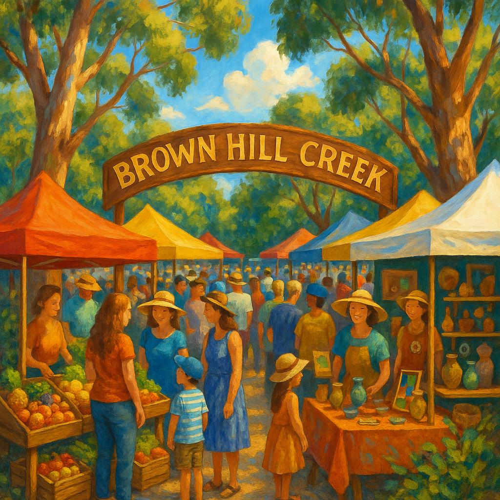 Weekend market in Brown Hill Creek