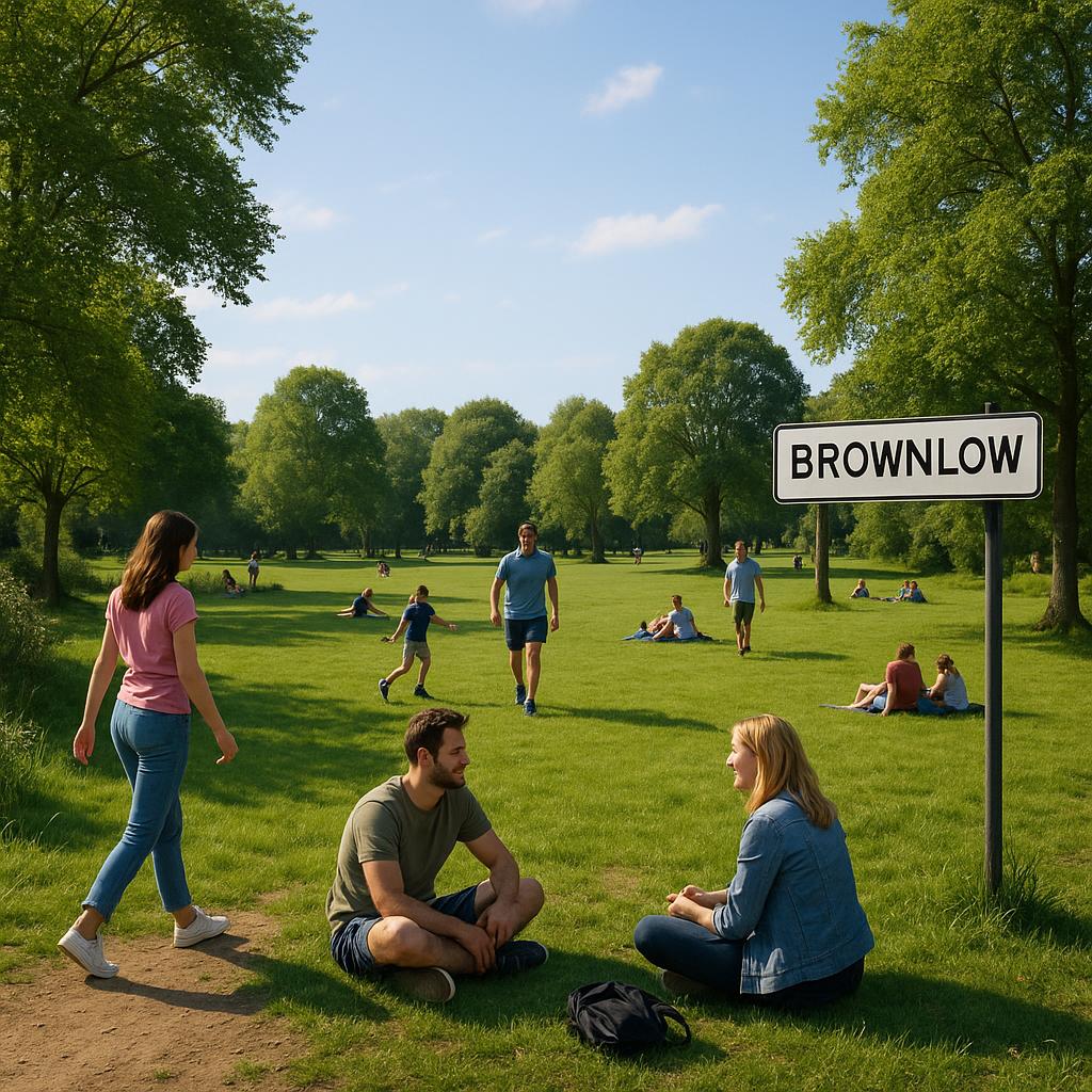 Green belt in Brownlow with families enjoying outdoor activities