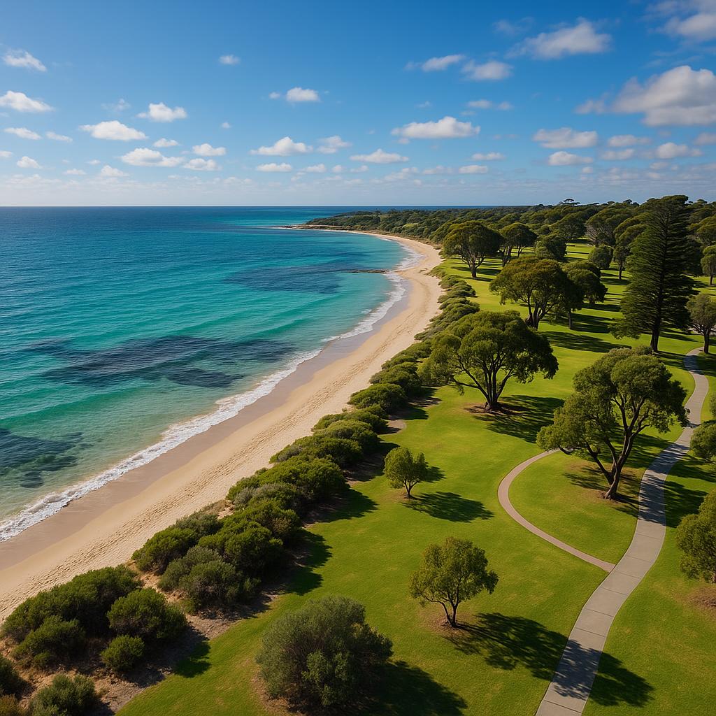 A scenic view showcasing Bundaleer North's beautiful parks and coastline