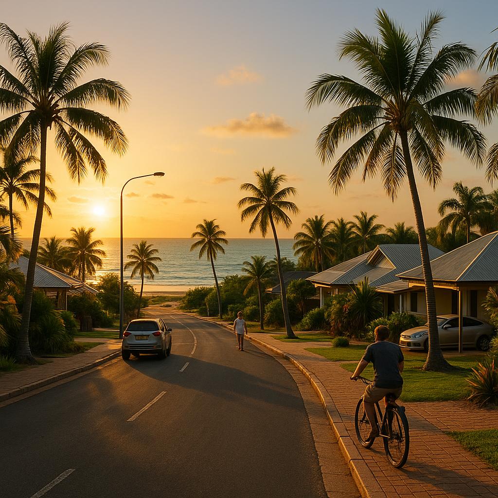 Cable Beach coastal streetscape in Broome, Western Australia