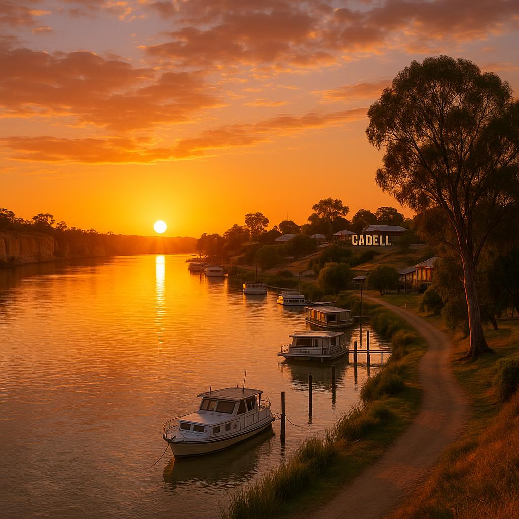 Stunning sunset over Cadell's coastline