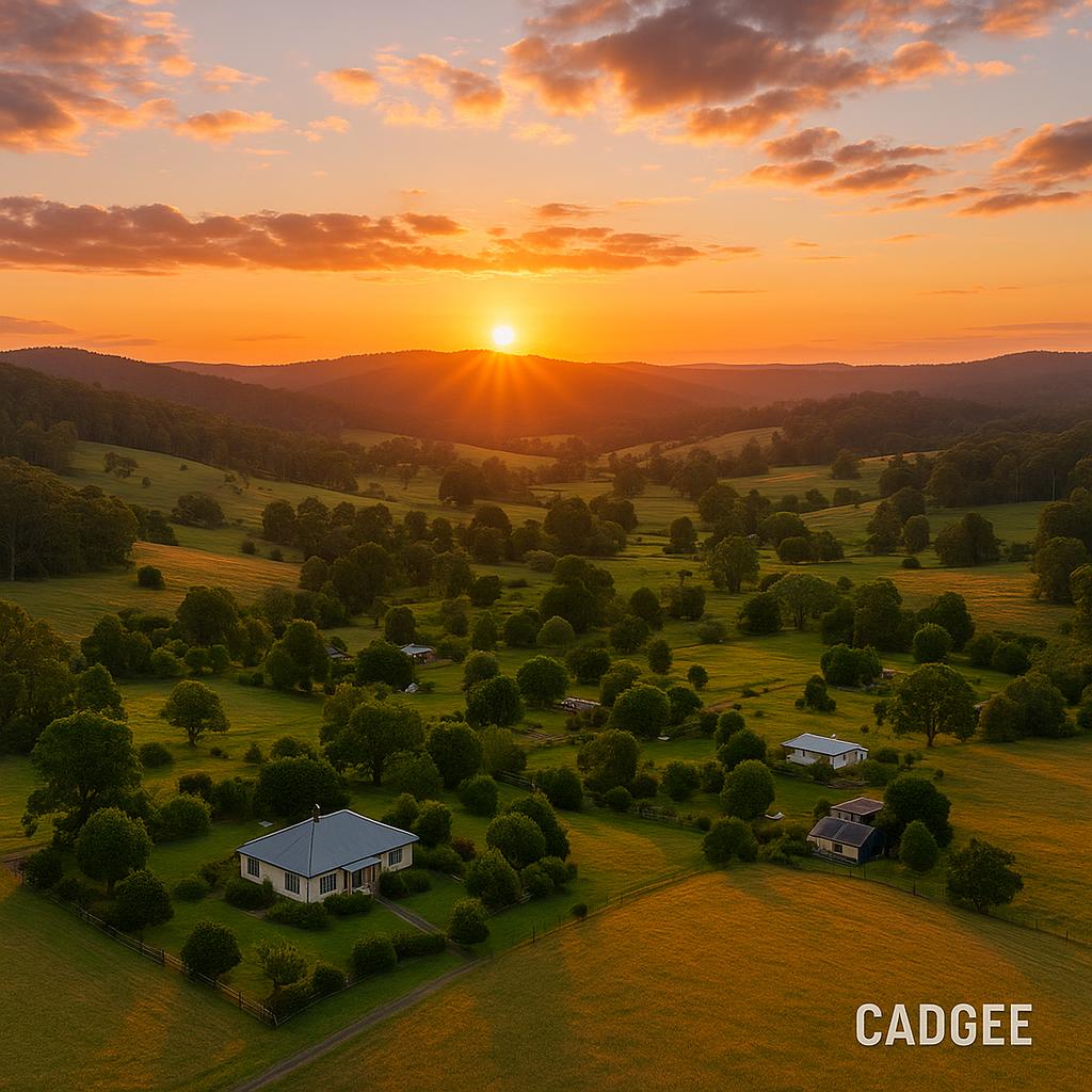 Beautiful Cadgee landscape with nature and homes