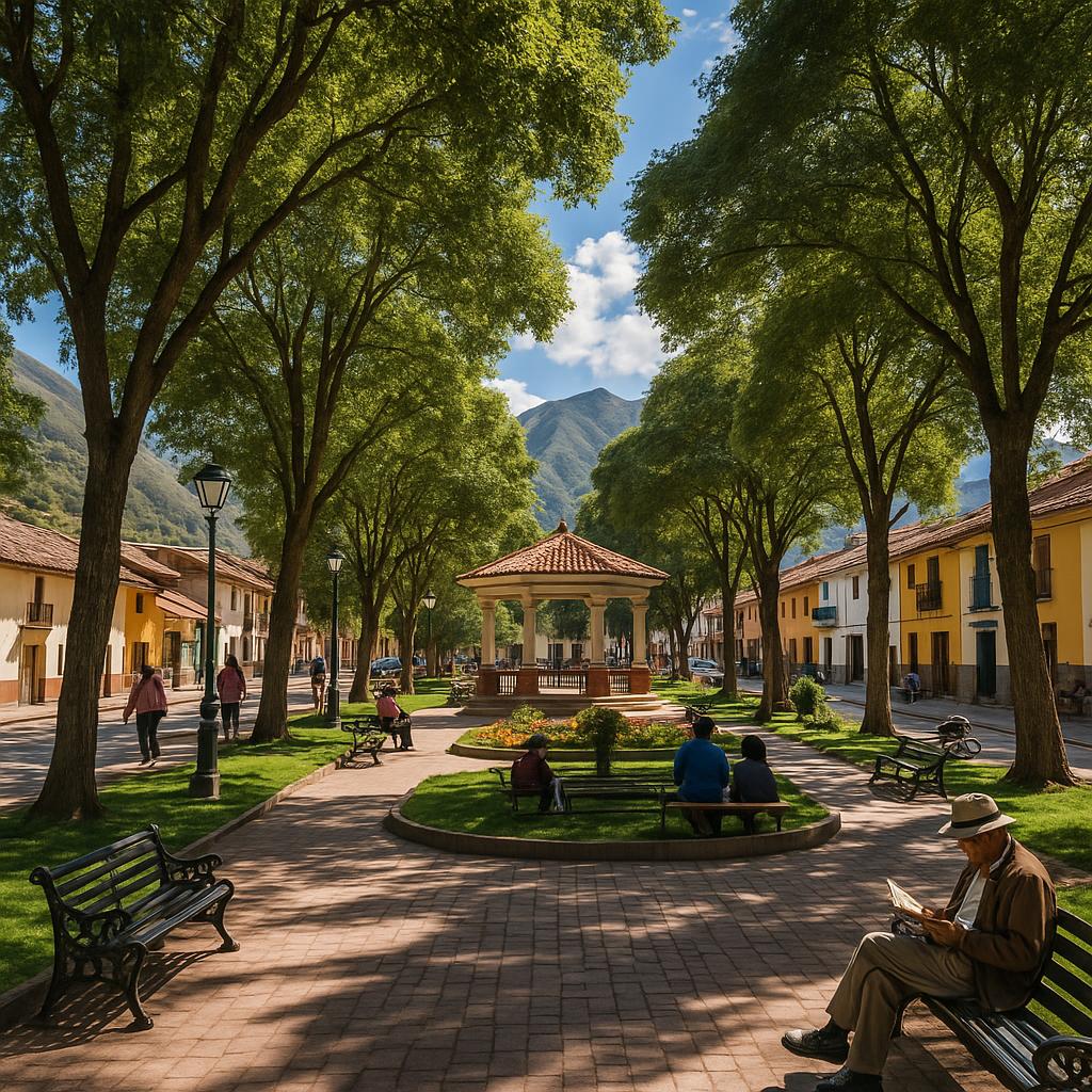 Scenic view of Calca's parks and community streets.