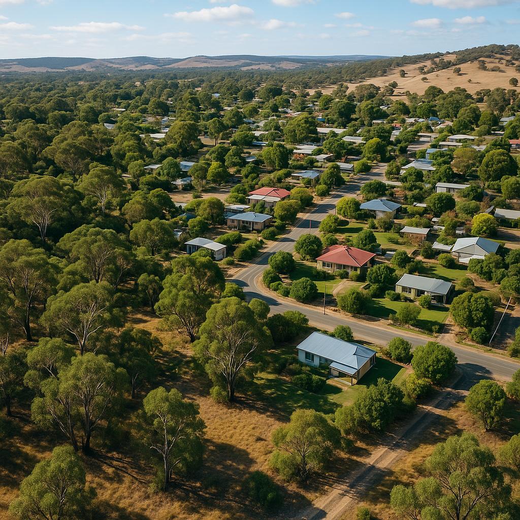 Residential view in Callington with bush reserves