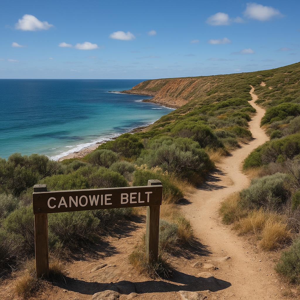 Beautiful coastal scenery of Canowie Belt with walking trails.