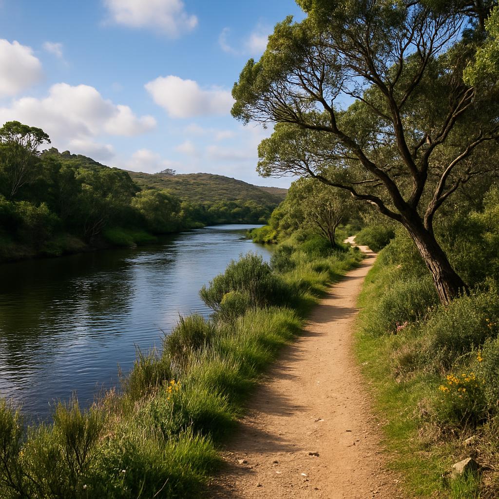 Beautiful riverbank paths in Cape Borda