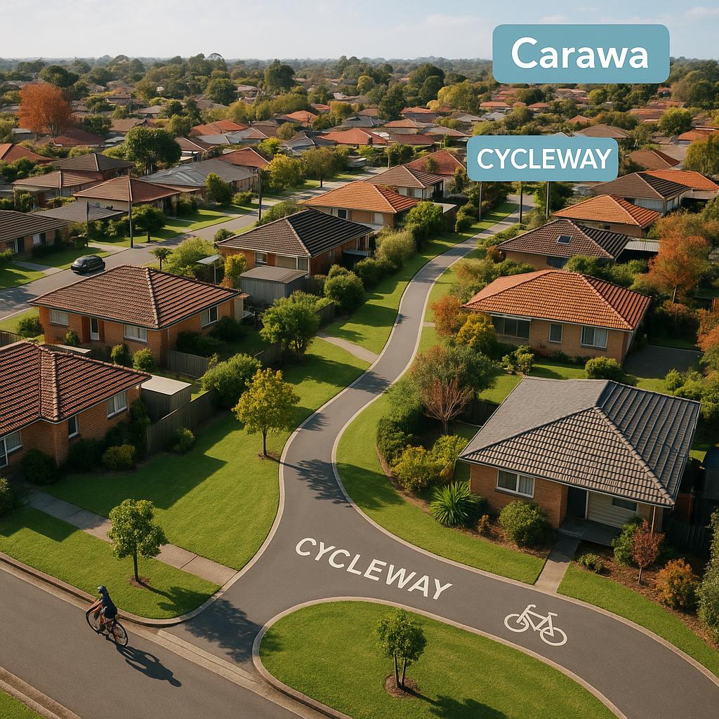 Cycleway in Carawa showcasing community living