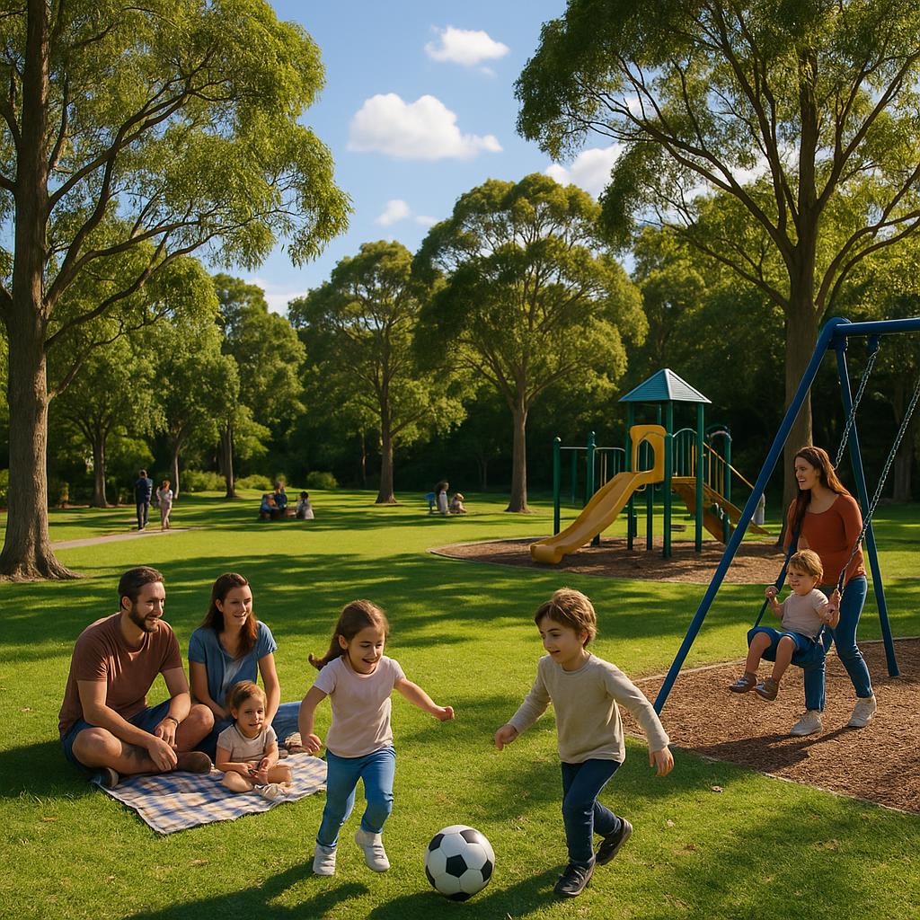 Families enjoying a beautiful park in Caringbah South