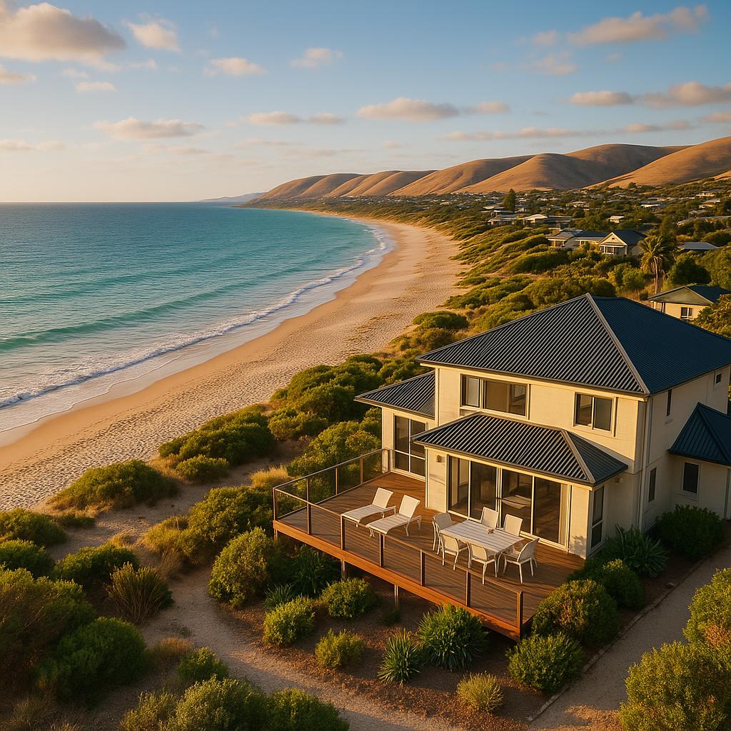 A serene view of Carrickalinga beachside homes