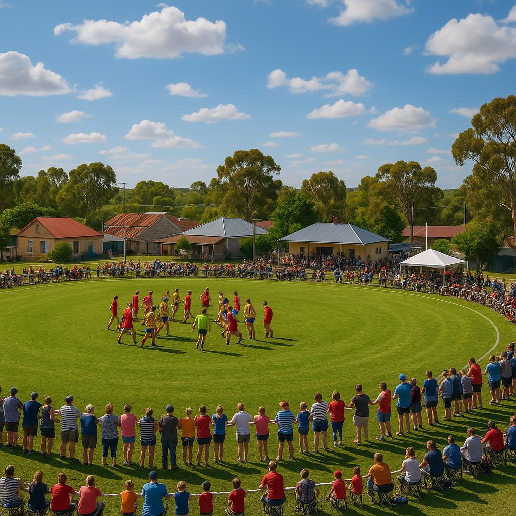 Village-style sports oval in Caurnamont
