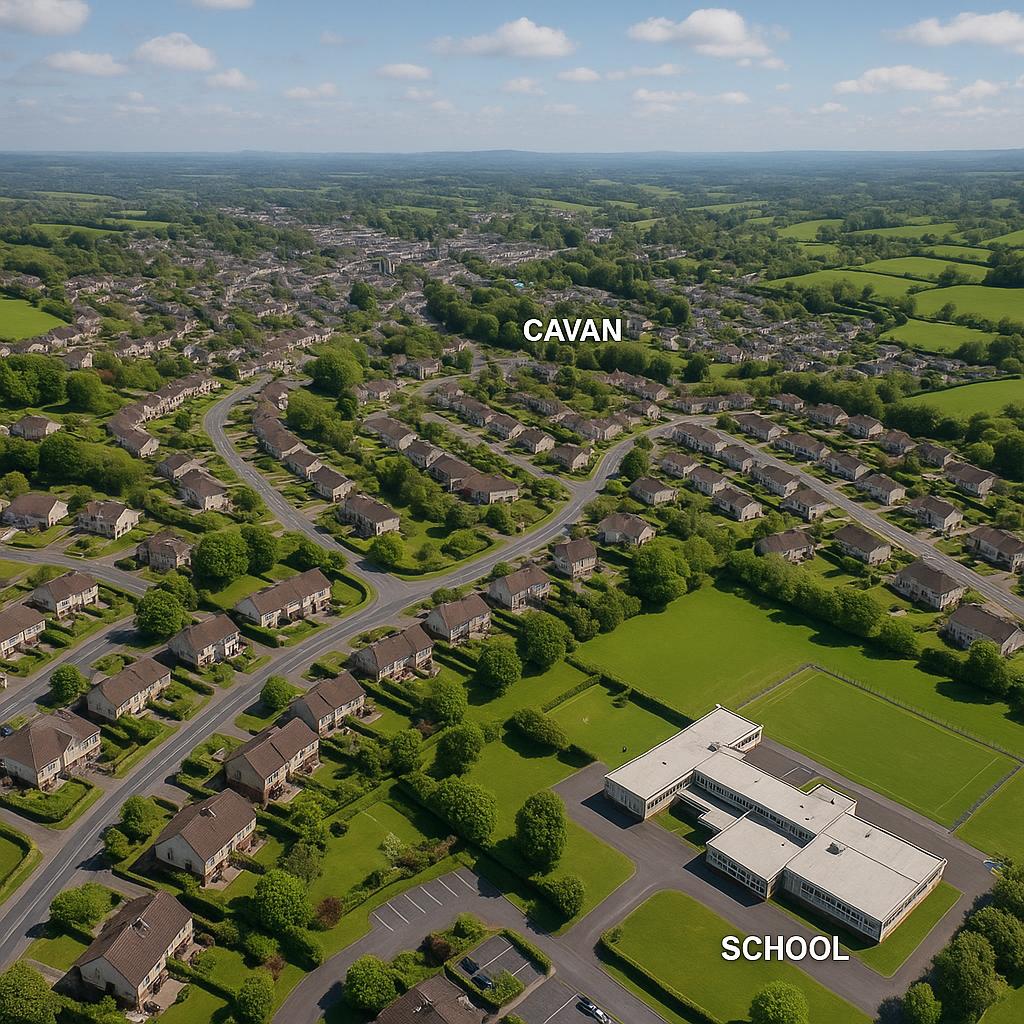 Cavan overview with schools and parks
