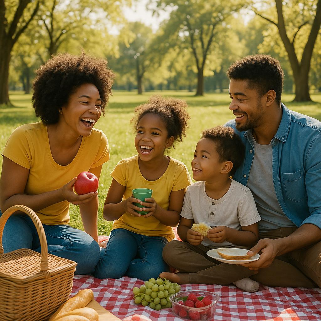 Family picnic in a park in Ceduna, SA