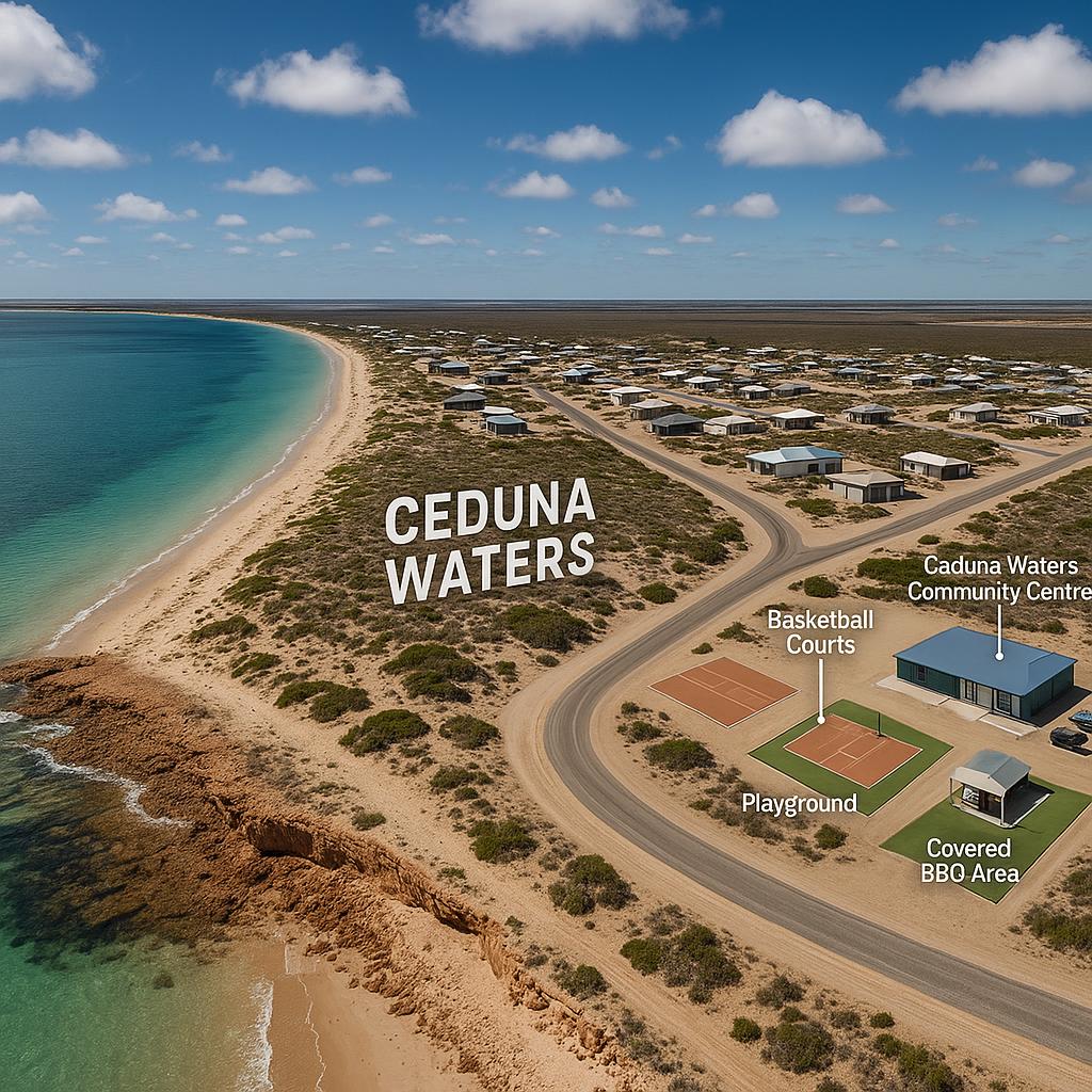 Scenic coastal view of Ceduna Waters