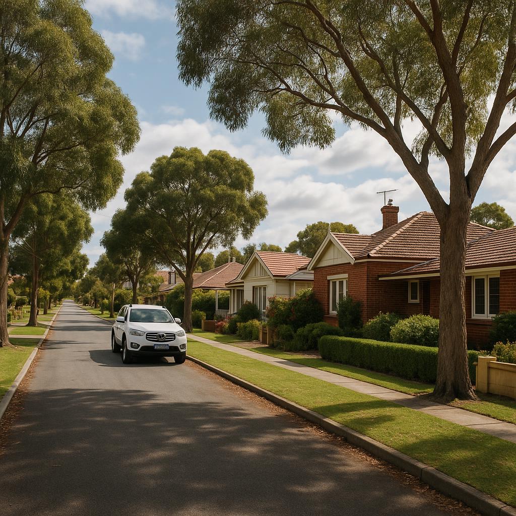 Established residential street in Centennial Park WA