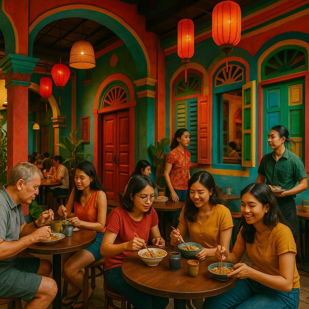 Chandada's dining alley with heritage buildings