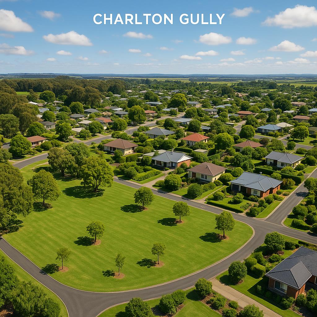 Charlton Gully depicting parks and houses