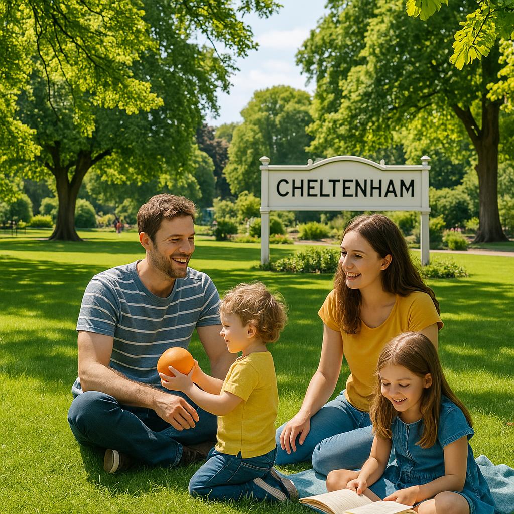 Families enjoying a sunny day in Cheltenham park