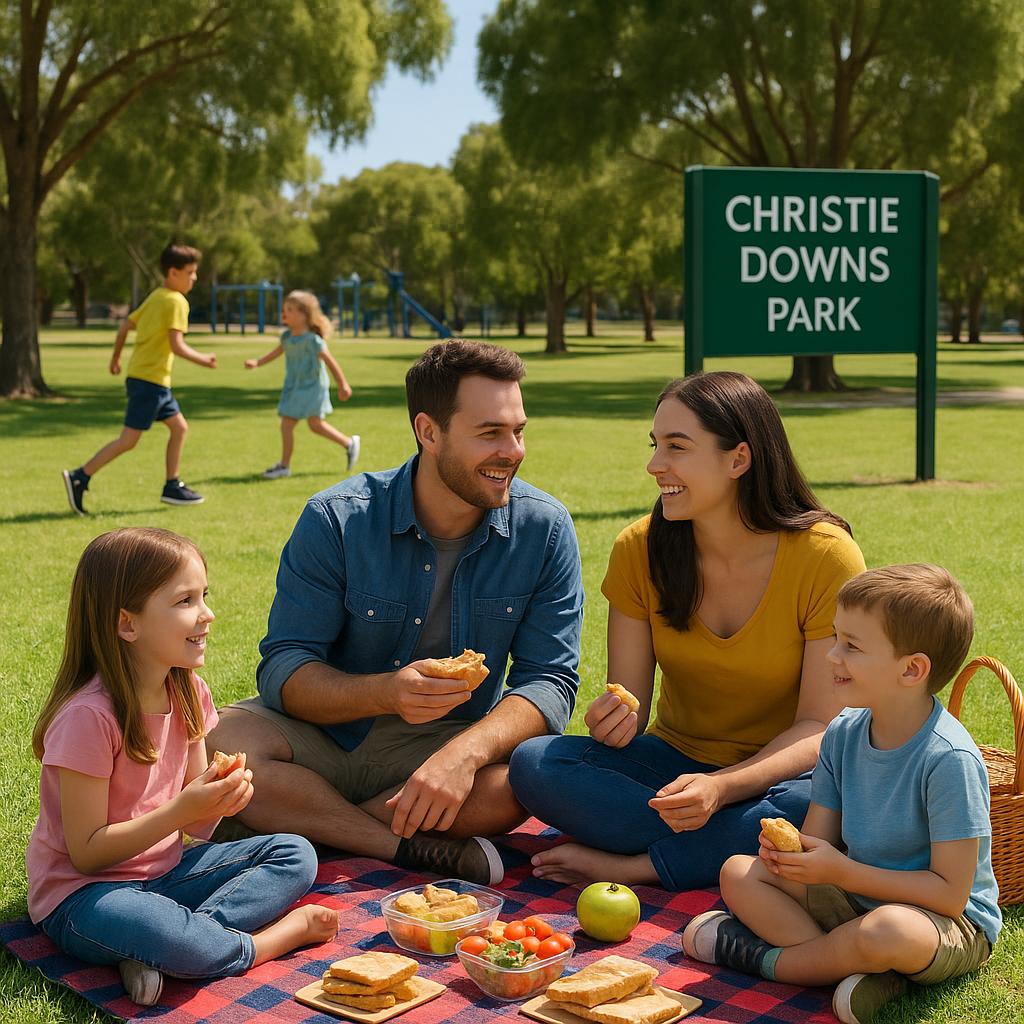 Families enjoying outdoor fun in Christie Downs park