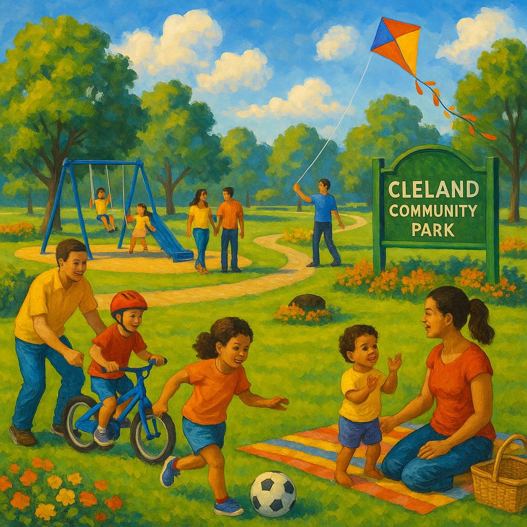 Families enjoying Cleland park