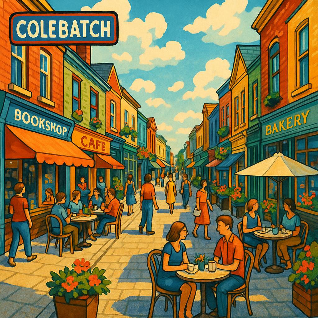 Colebatch main street with local shops and cafes