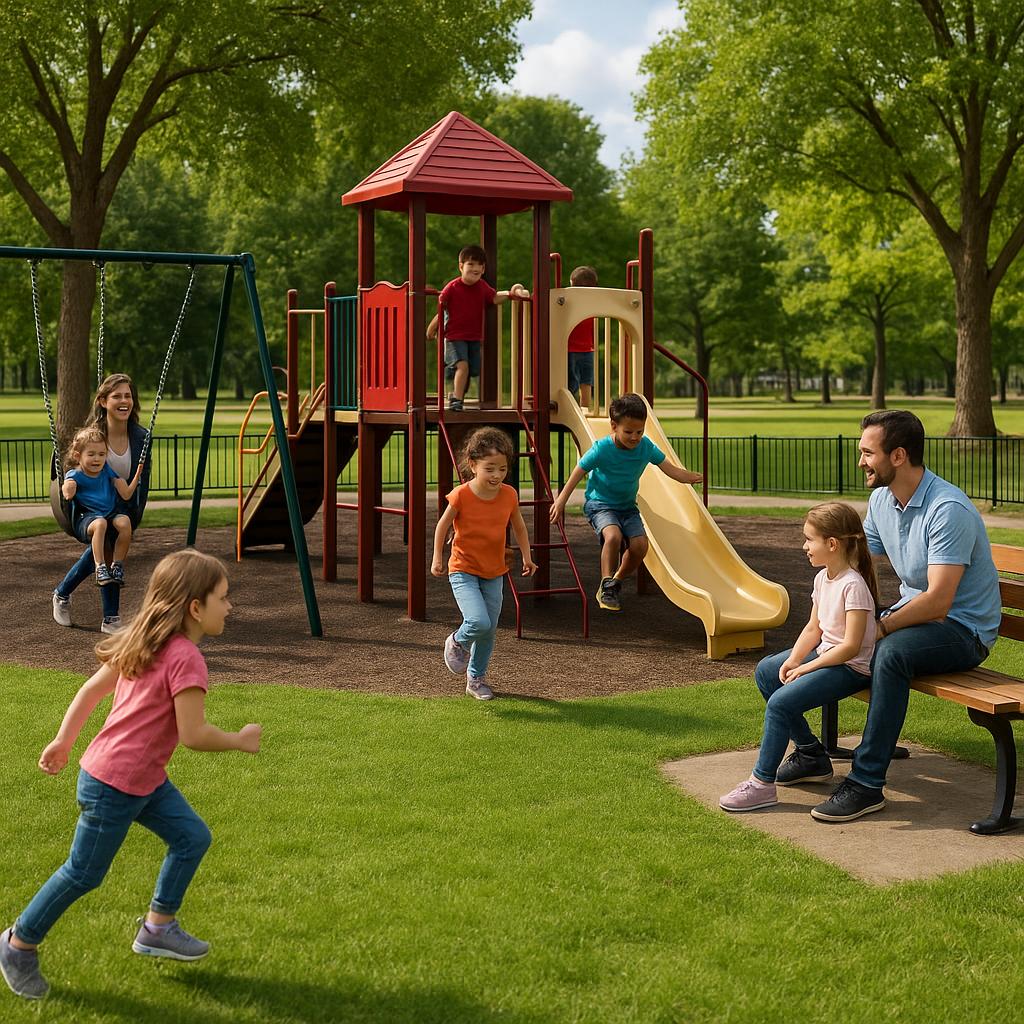 Children enjoying playtime in Coles parklands