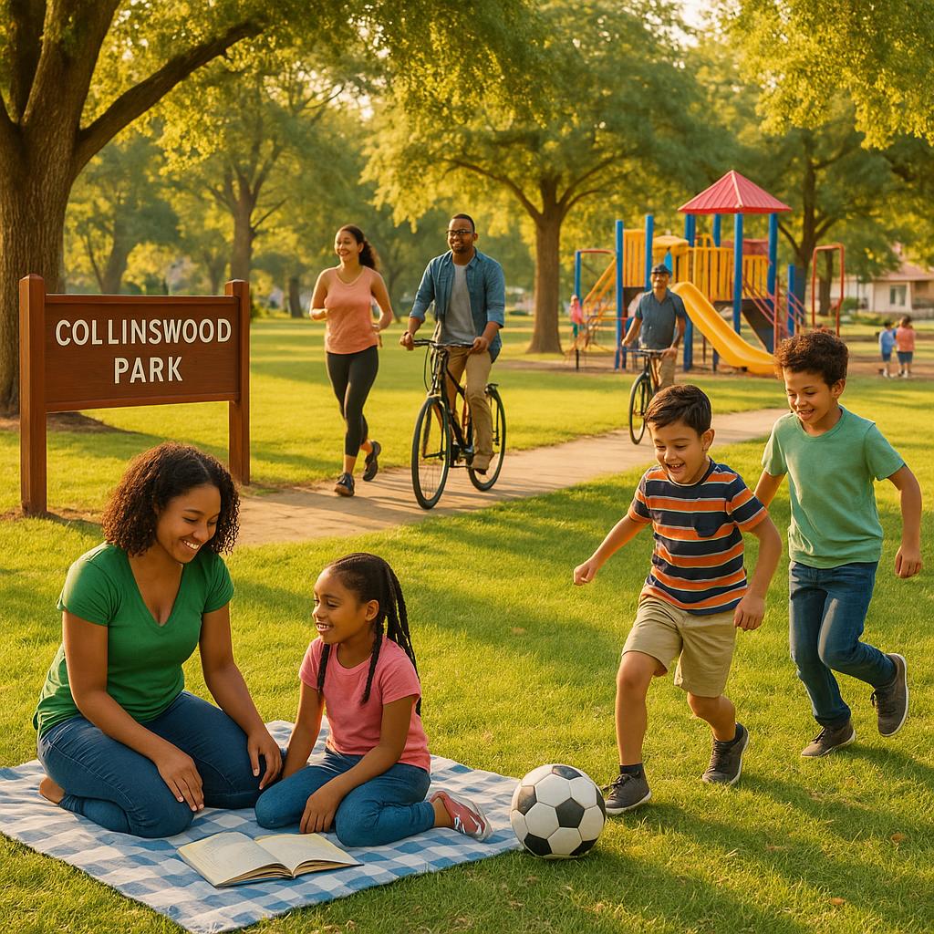 A park in Collinswood, highlighting family-friendly lifestyle and green spaces.